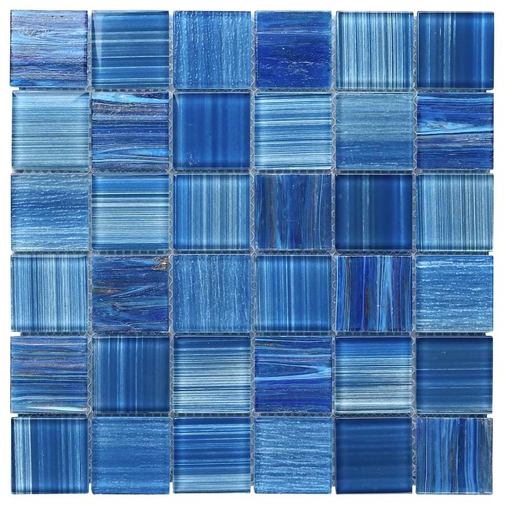 Marley Lake Blue 2x2 Polished Glass Mosaic