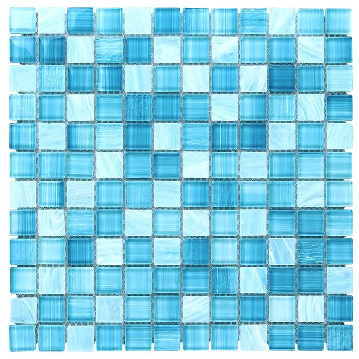 Marley Sea Blue 1x1 Polished Glass Mosaic