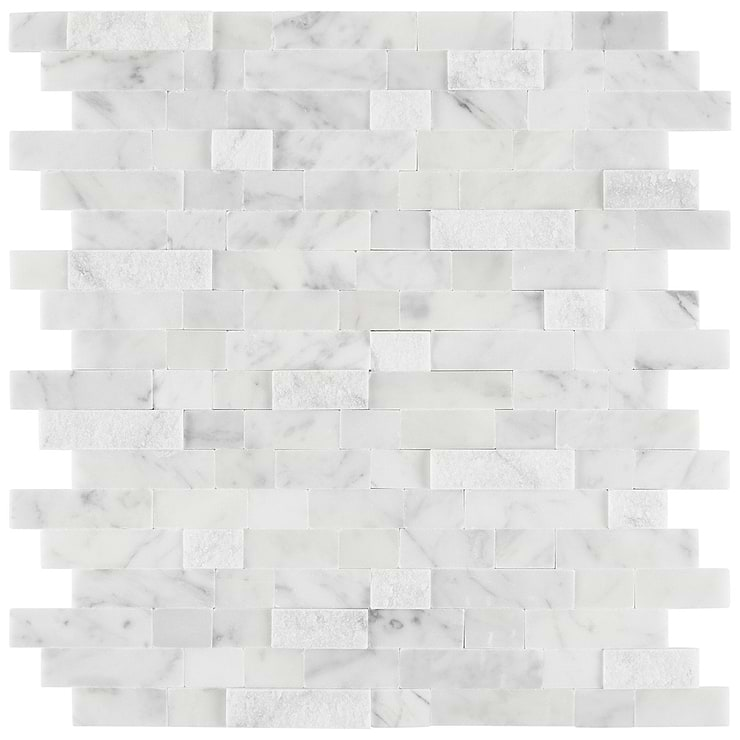 Mini Brick LPS White Peel & Stick Self Adhesive Polished Stone Mosaic Tile