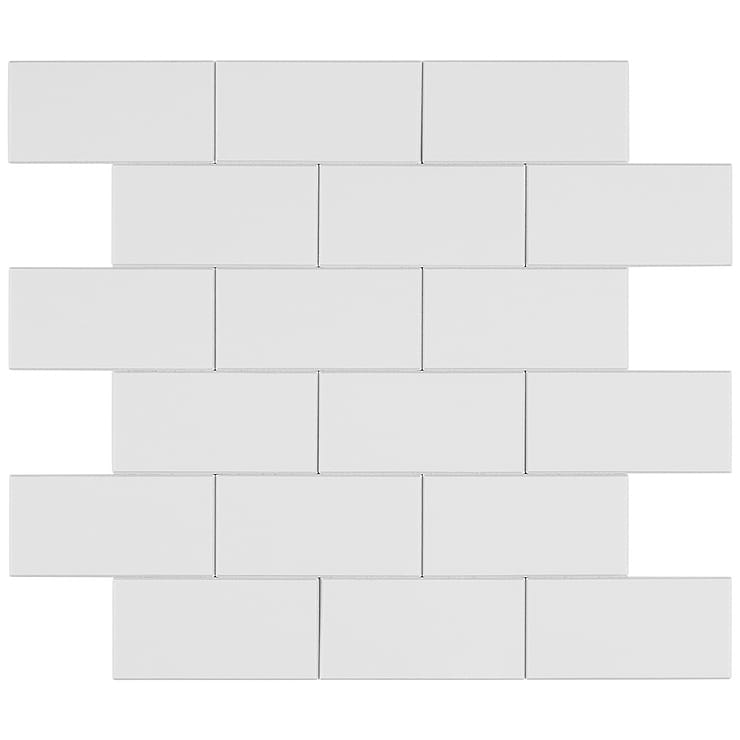 Pure White LPS 2x4 Brick Solid Core Peel & Stick Self Adhesive Polished Tile