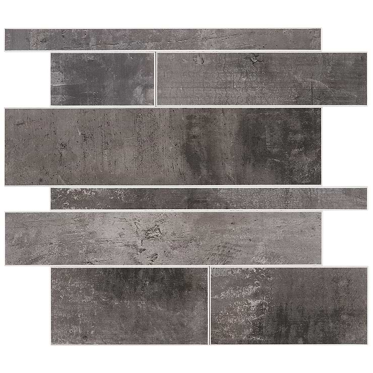 Railroad LPS Dark Gray Solid Core Peel & Stick Self Adhesive Concrete Look Matte Mosaic Tile