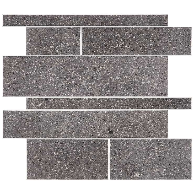 Railroad LPS Mixed Gray Solid Core Peel & Stick Self Adhesive Terrazzo Look Mosaic Tile