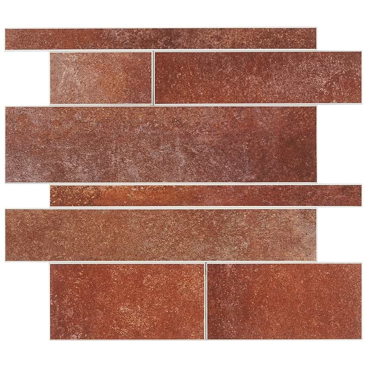 Railroad LPS Rust Brown Solid Core Peel & Stick Self Adhesive Terracotta Look Mosaic Tile