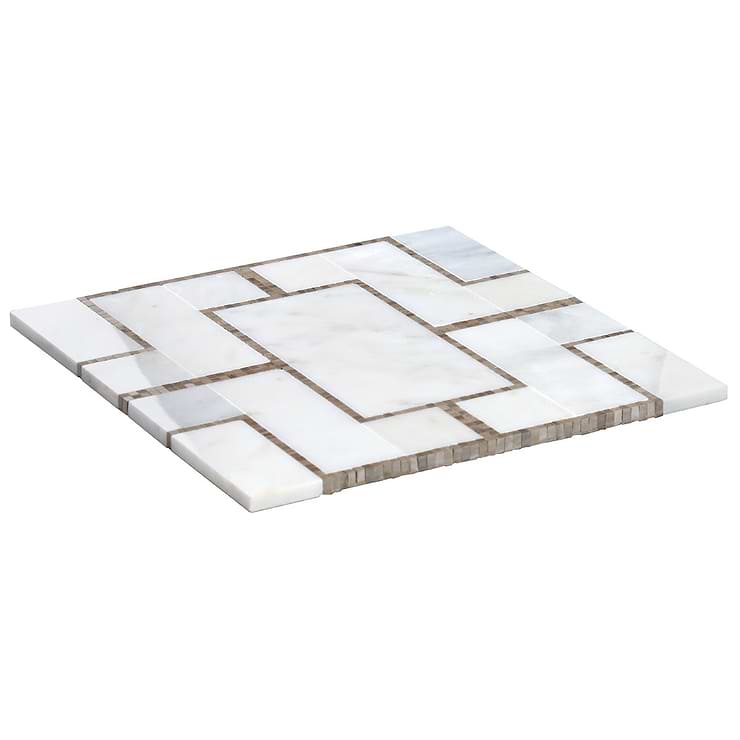 Cul De Sac Athens Gray & Asian Statuary Marble Mosaic Tile