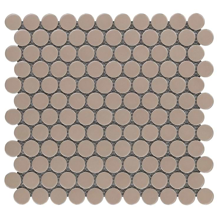 Paradise Firma Beige 1" Penny Round Polished Porcelain Mosaic