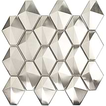 Terrapin Silver Metal 2x3 Polished Mosaic Tile