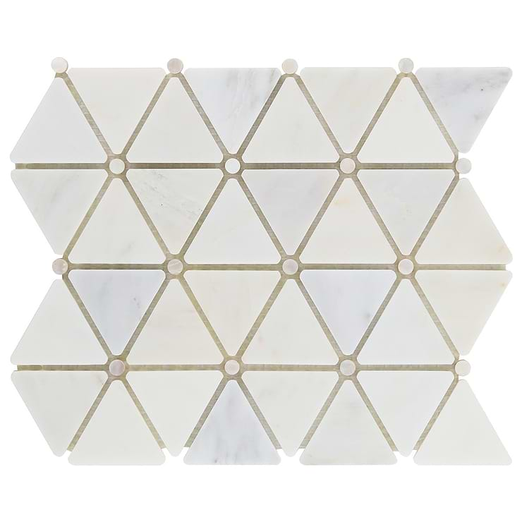 Highland Akoya White 2" Marble & Pearl Polished Mosaic Tile