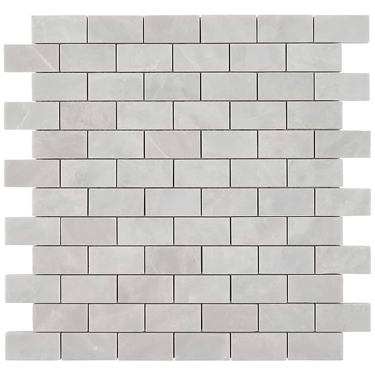Ice Gray 1x2 Honed Marble Mosaic