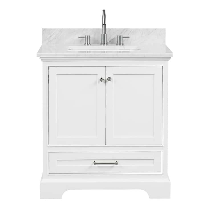 Glendale 30'' White Vanity And Marble Counter