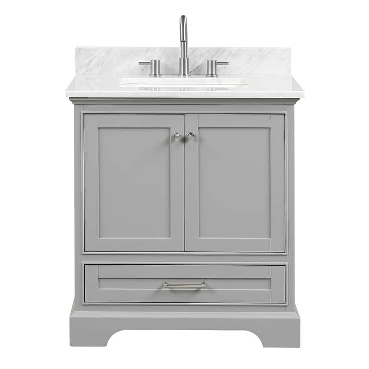 Glendale 30'' Gray Vanity And Marble Counter