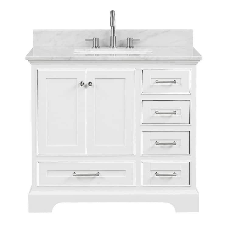 Glendale 36'' White Vanity And Marble Counter