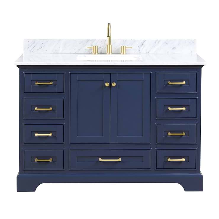 Glendale 48'' Blue Vanity And Marble Counter