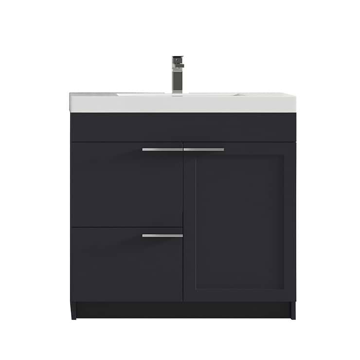 Mona 36" Charcoal Gray Vanity And Counter