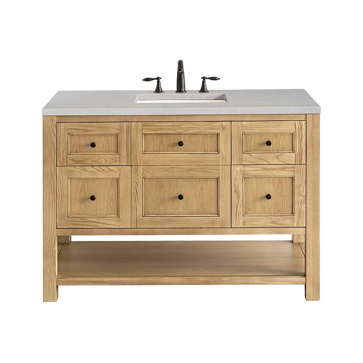 James Martin Vanities Breckenridge Light Natural Oak 48" Single Vanity with Eternal Serena Quartz Top