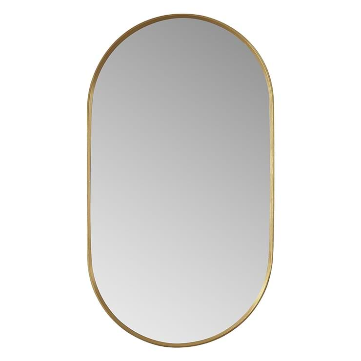 Olinda Brushed Gold 20x36" Framed Oval Mirror