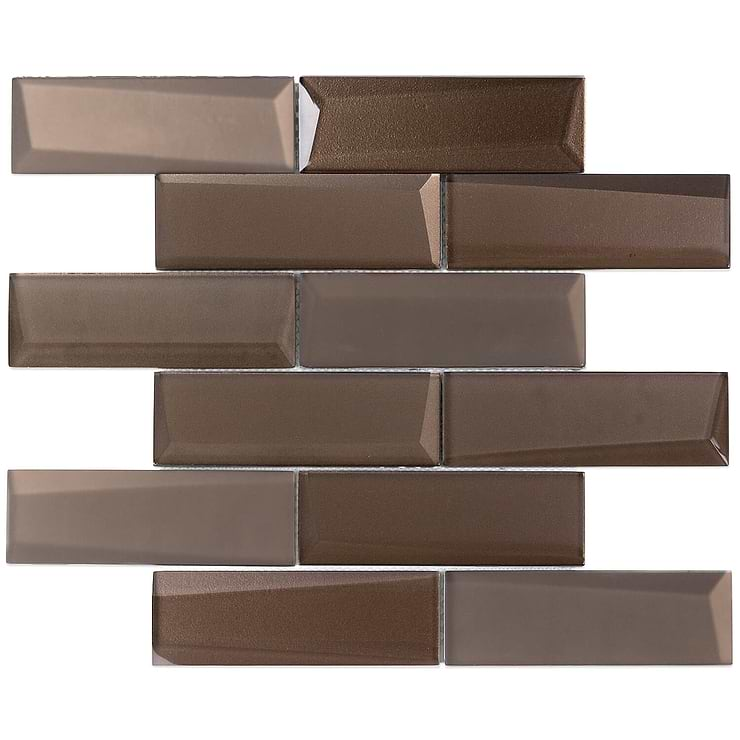 Remington Bronze Beveled Bricks Glass Mosaic Tile