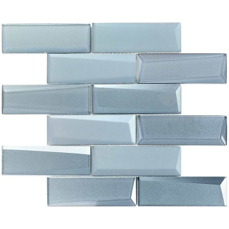 Remington Sage Beveled Bricks Glass Mosaic Tile