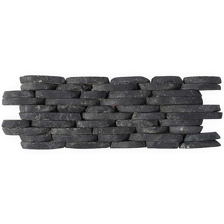 Nature Alor Black Stacked Pebble Mosaic