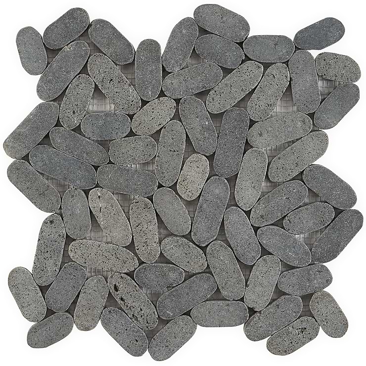 Nature Lava Black Oval Pebble Mosaic