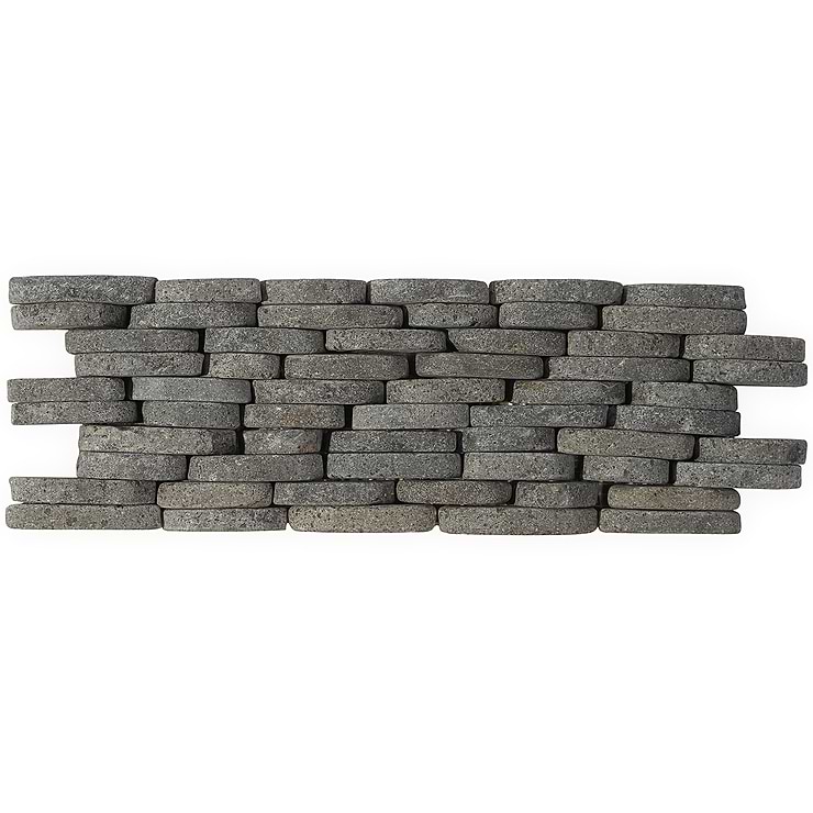 Nature Lava Black Stacked Pebble Mosaic