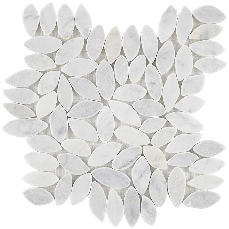 Nature Flower Carrara Marble Honed Mosaic Tile