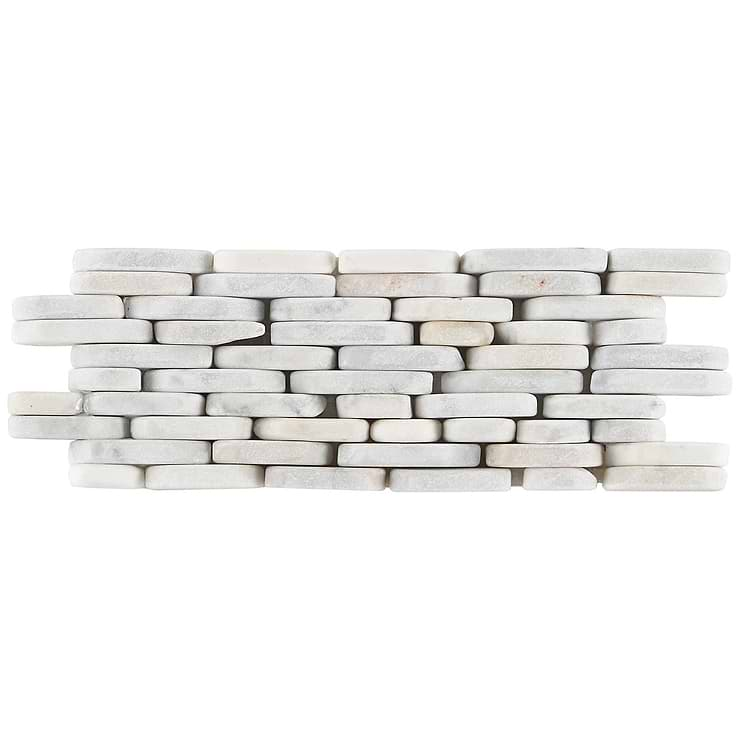 Nature Stacked Carrara Marble Honed Mosaic Tile