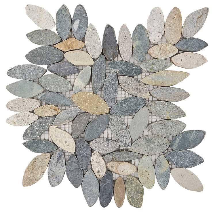 Nature Flower Sumatra Blend Multicolor Pebble Honed Mosaic Tile