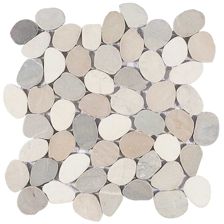 Nature Round Lombok Beige Pebble Honed Mosaic Tile