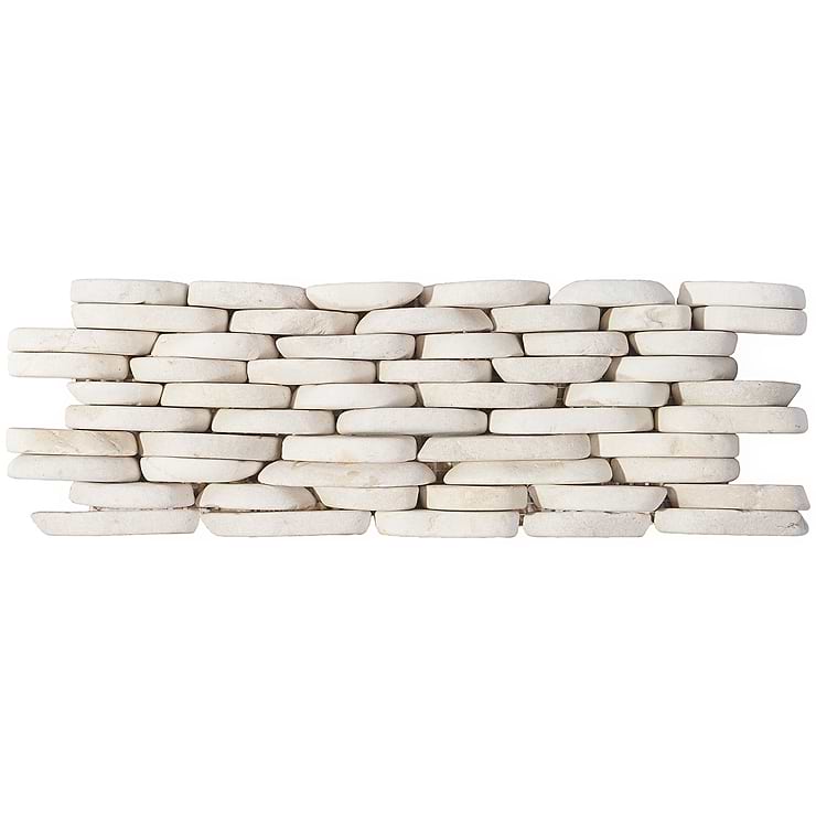 Nature White Stacked Pebble Mosaic