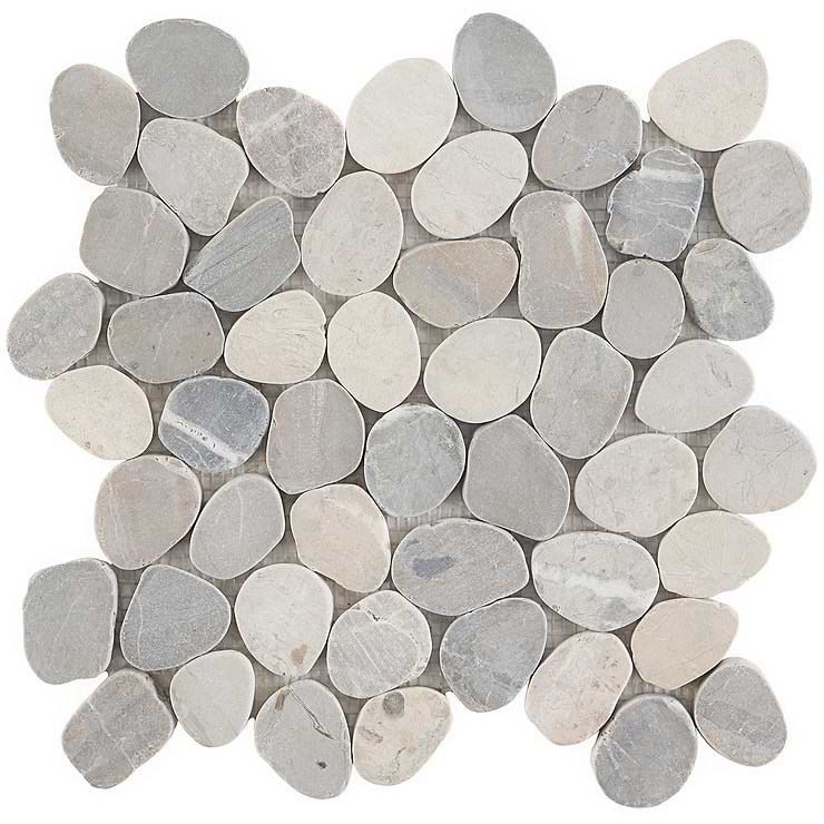 Nature Gray Round Pebble Mosaic