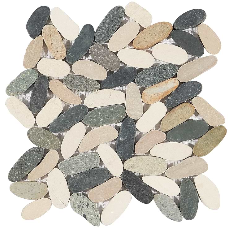 Nature Raja Ampat Flat Oval Pebble Mosaic