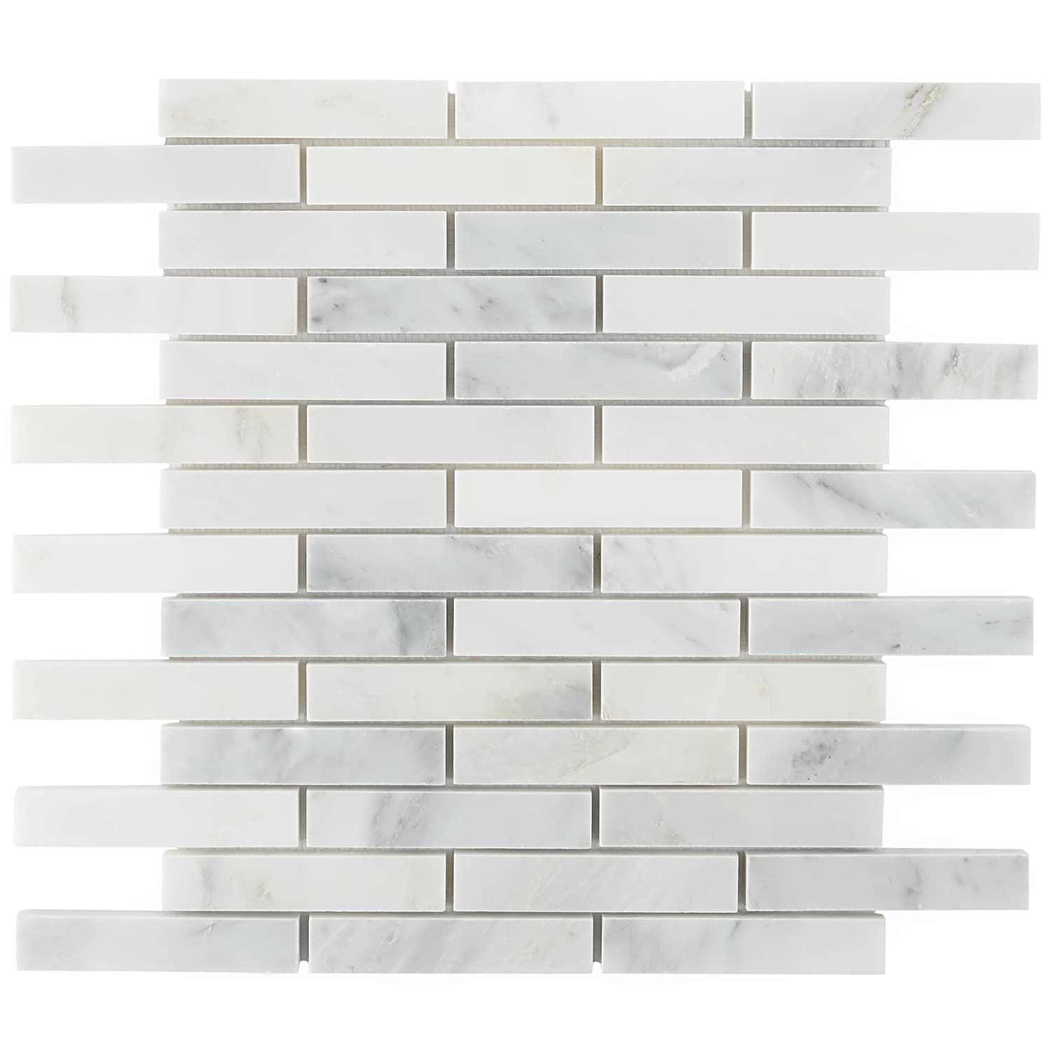 Asian Statuary 1x4" Brick Polished Marble Mosaic Tile