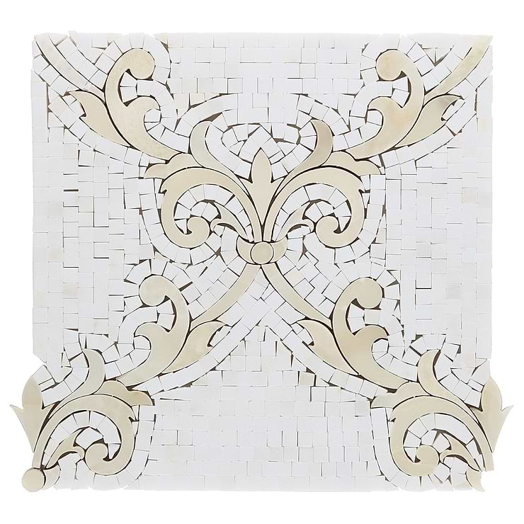 August White Thassos Marble Polished Mosaic Tile