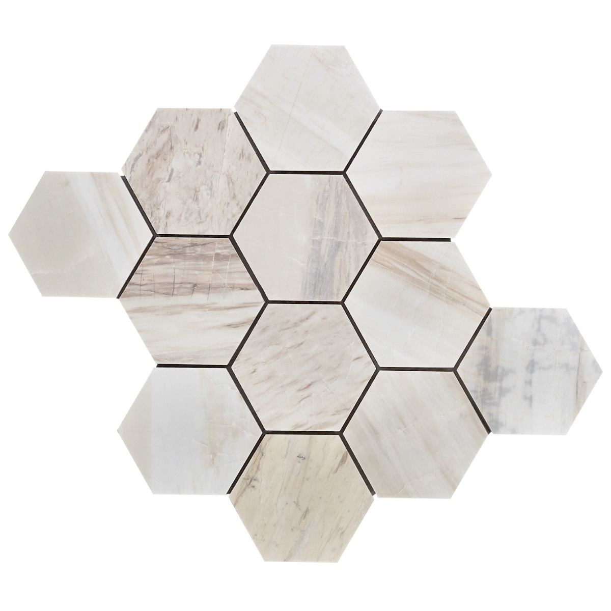 Sabbia Marble 4" Hexagon Polished Mosaic