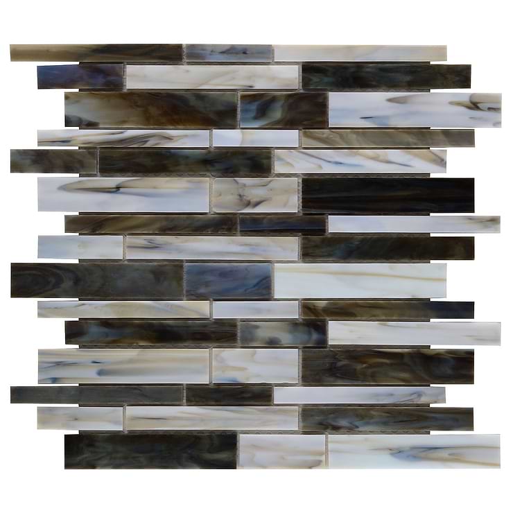 Matchstix Rainstorm Multicolor Glass Polished Mosaic Tile
