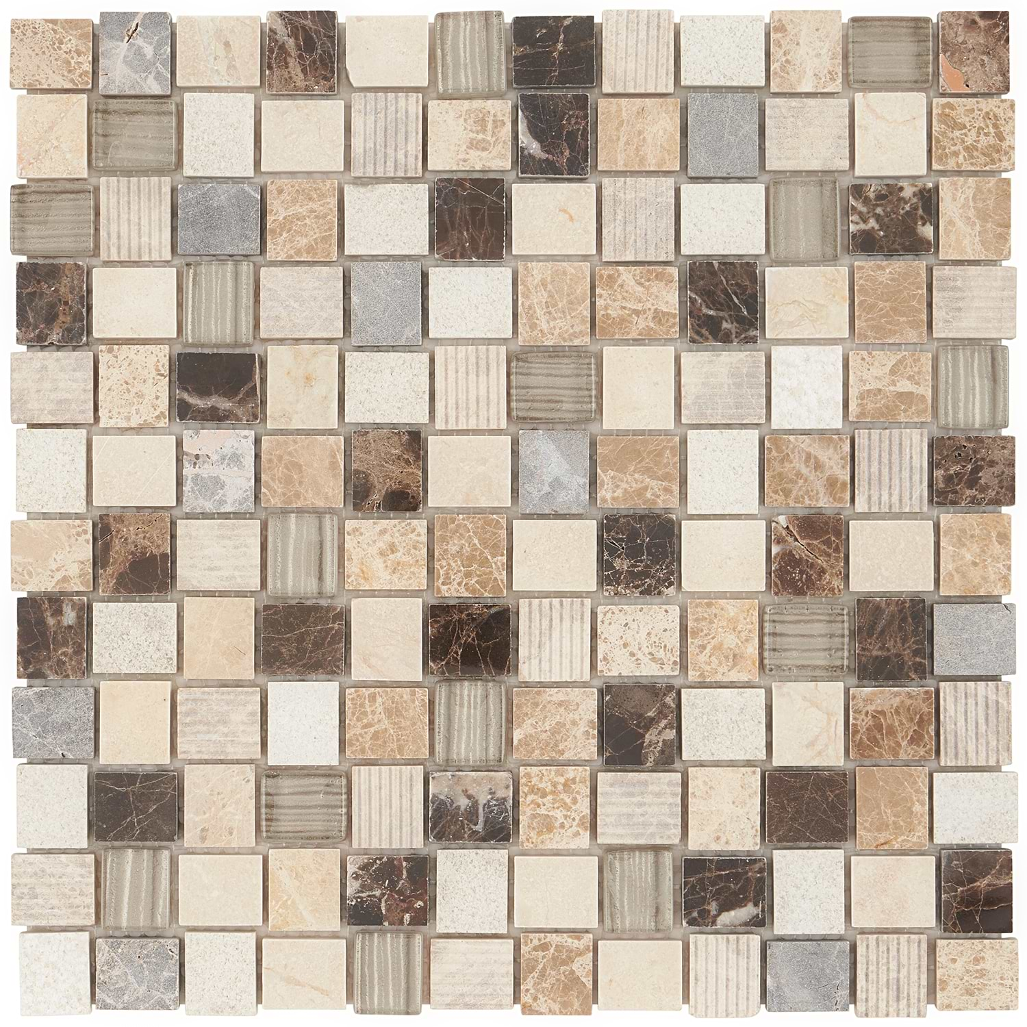 Esker Windrift 1" Squares Marble & Glass Tile