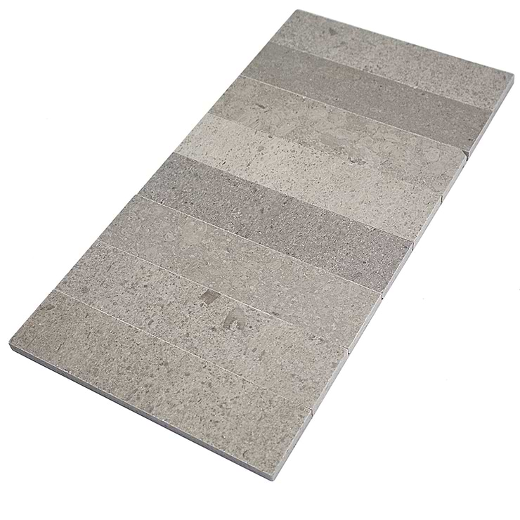 Brushed Stone Lady Gray 2x8 Marble Tile