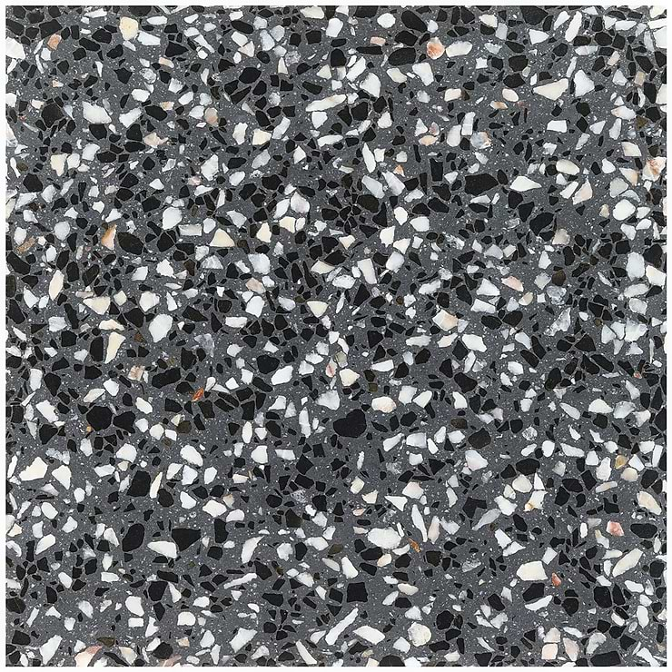 True Terrazzo Domino Gray 16x16 Polished Terrazzo Tile