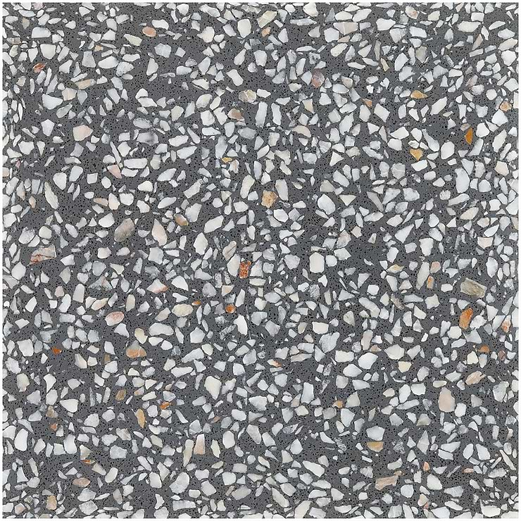 True Terrazzo Porfido Gray 16x16 Polished Terrazzo Tile