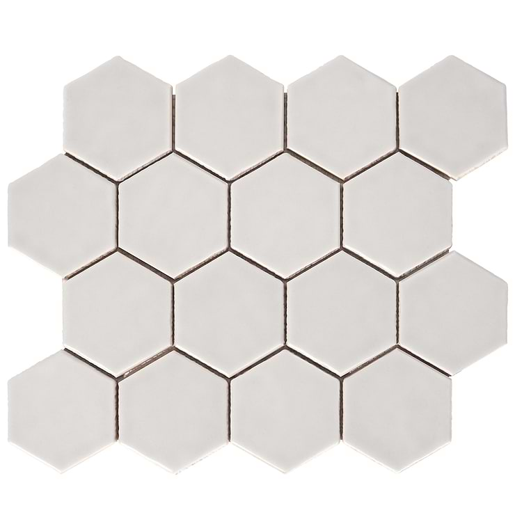 Meadowmere Cement Gray 3" Hexagon Matte Ceramic Tile