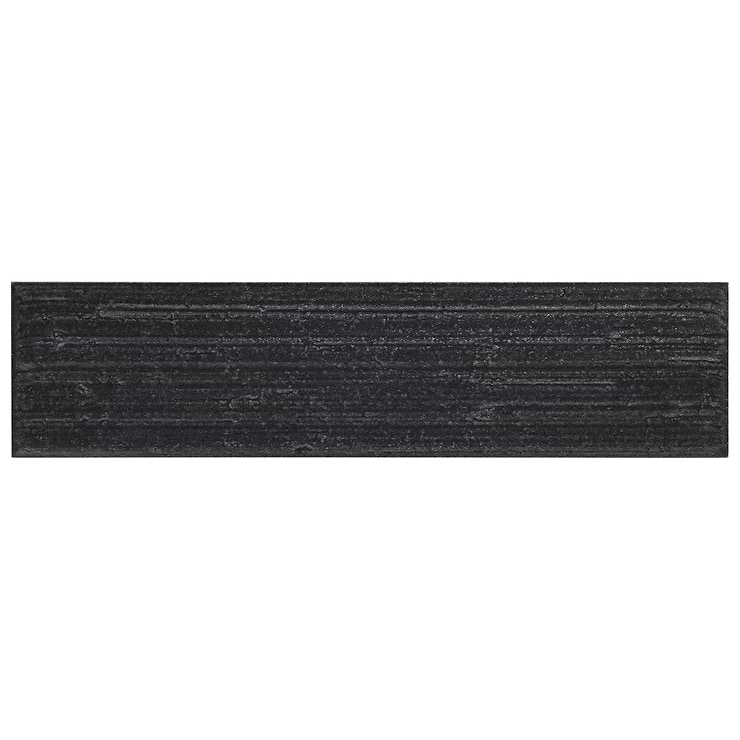 Charlotte Charcoal Black 3x10 Textured Matte Ceramic Subway Tile