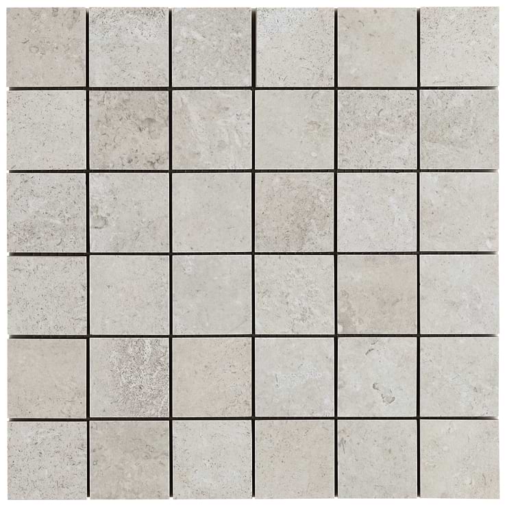 Saint Remy Avorio White 2x2 Limestone Look Matte Mosaic Tile