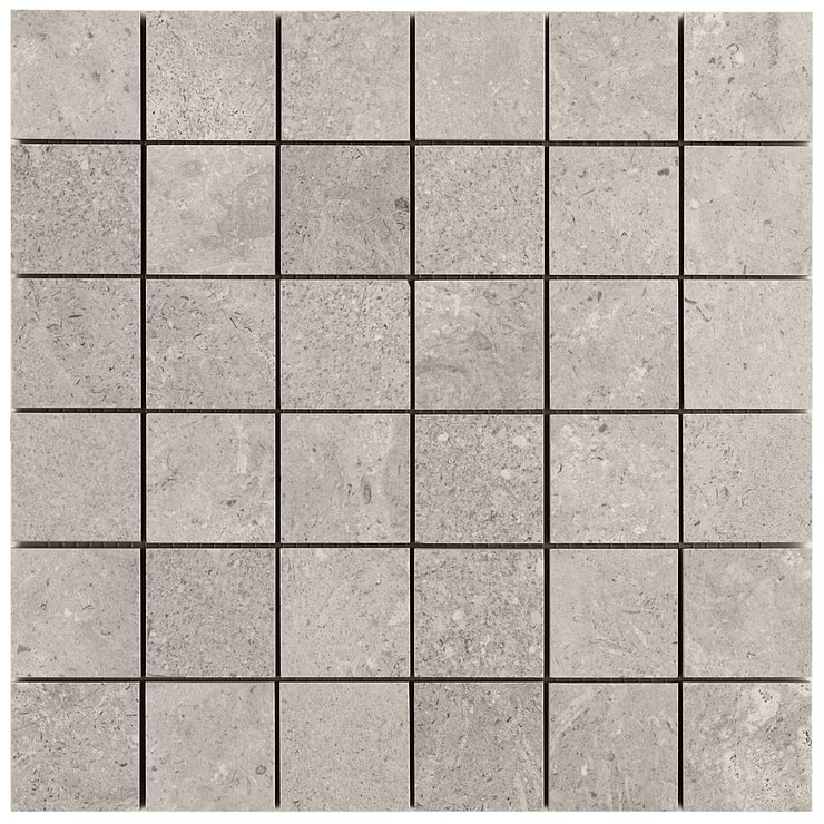 Saint Remy Grigio Gray 2x2 Limestone Look Matte Mosaic Tile
