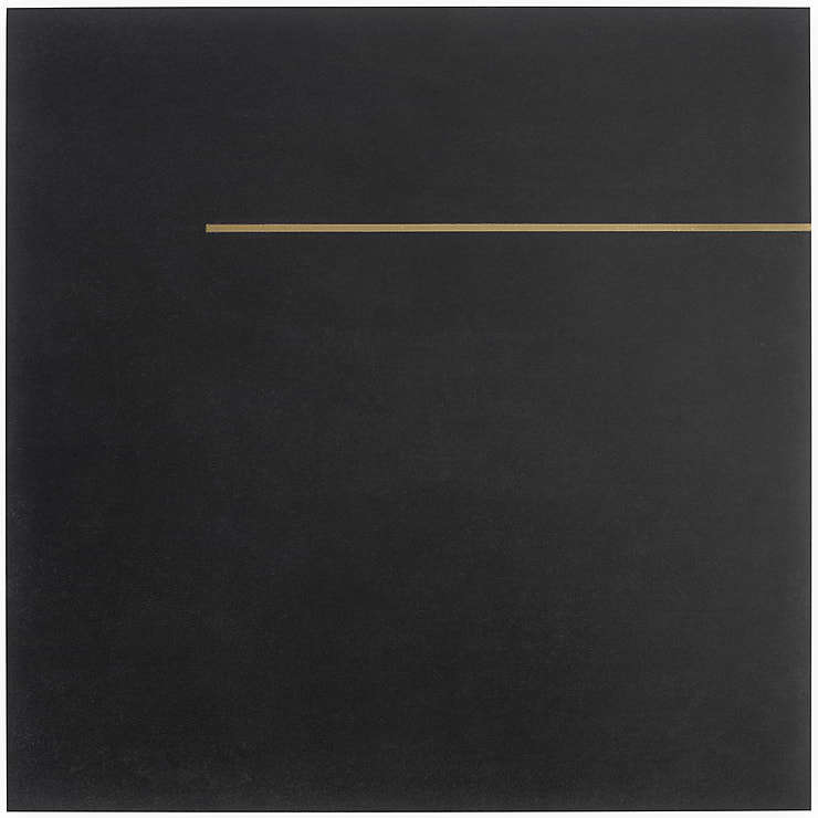 Lines Brass Inlay Black 24x24 Matte Porcelain Tile