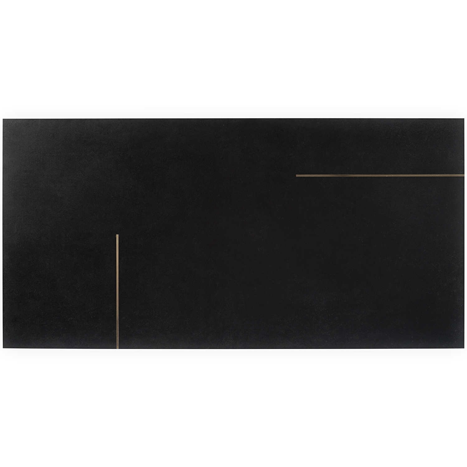 Lines Brass Inlay Black 24x48 Matte Porcelain Tile