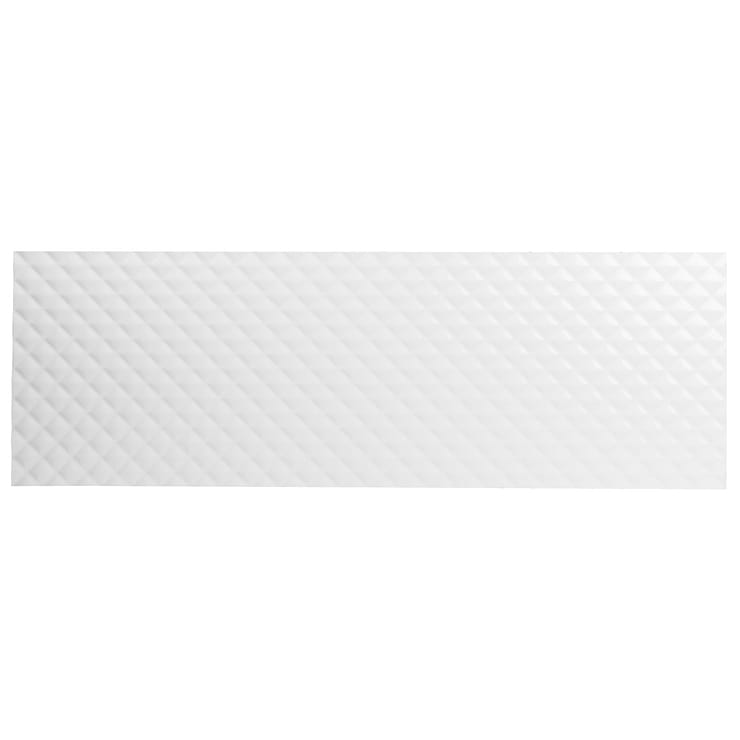 Reverb Pillowed White 12x36 3D Glossy Ceramic Tile