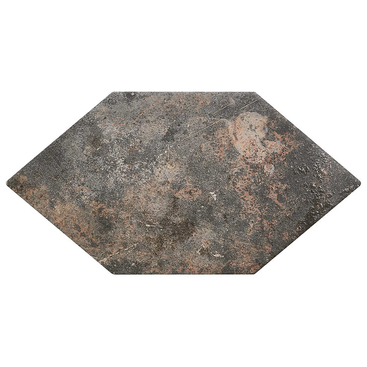 Adorno Hexagon Magma Mixed Gray 7x13 Semi-Polished Porcelain Tile