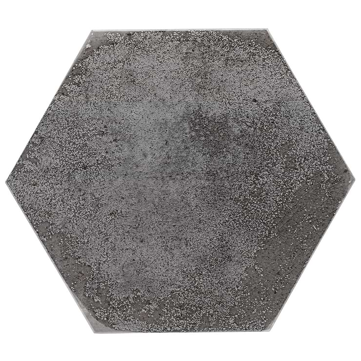 Kalay Antracite Gray 9" Hexagon Polished Porcelain Tile