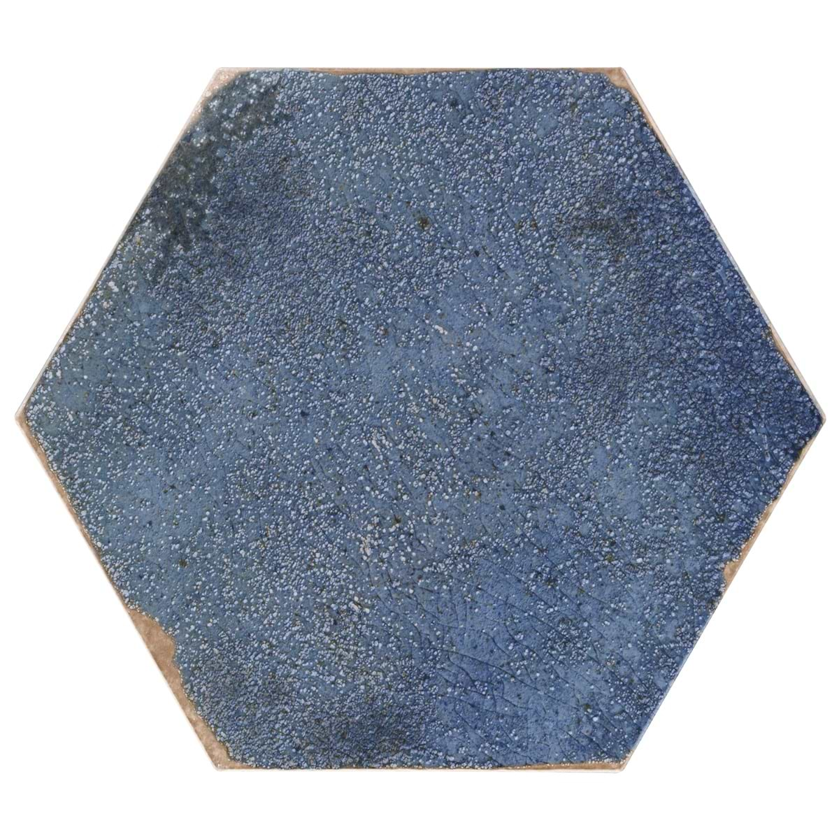 Kalay Blue 9" Hexagon Polished Porcelain Tile