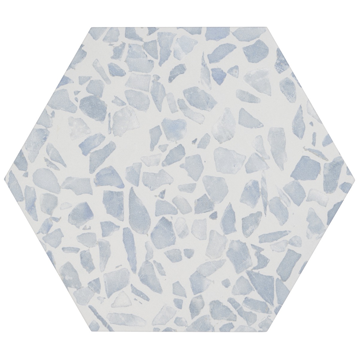 Terrazzo Hex Blue 9" Terrazzo Look Matte Porcelain Tile